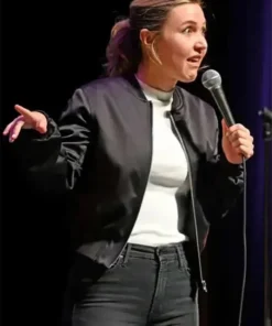 Taylor Tomlinson Black Vintage Bomber Jacket