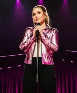 Taylor Tomlinson Have It All Pink Leather Jacket
