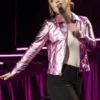Taylor Tomlinson Have It All Pink Leather Jacket on sale