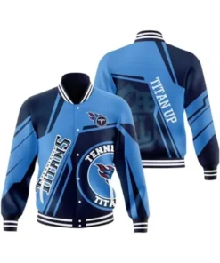 Team NFL Tre Fay Tennessee Titans Letterman Varsity Jacket For Sale Dark Blue