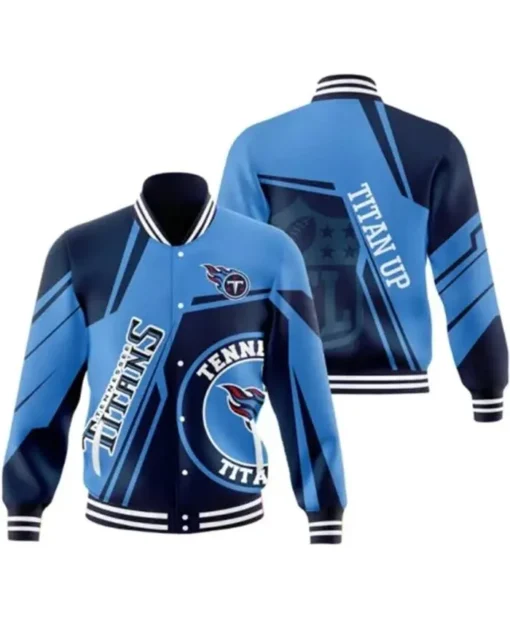 Team NFL Tre Fay Tennessee Titans Letterman Varsity Jacket For Sale Dark Blue