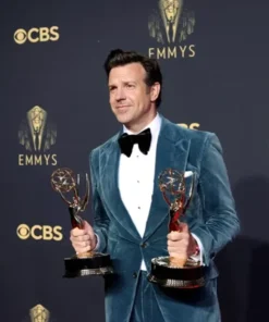 Ted Lasso Jason Sudeikis Blue Velvet Blazer