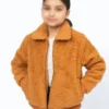 Teddy Camel Brown Faux Fur Jacket