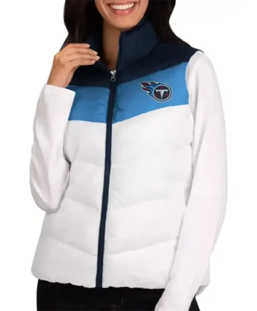 Tennessee Titans Zipper Vest White