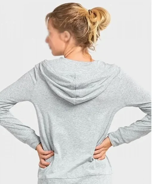 Tess Haubrich Spiderhead Grey Zip Up Hoodie