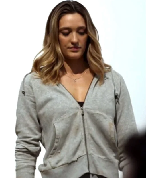 Tess Haubrich Spiderhead Grey Zip Up Hoodie on Sale