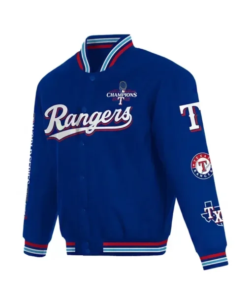 Texas Rangers Starter Blue Varsity Jacket