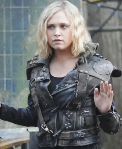 The 100 S07 Eliza Taylor Black Leather Jacket