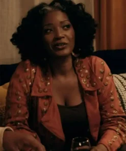 The Chi S06 Jada Washington Orange Studded Jacket