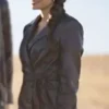 The Cleaning Lady Nadia Morales Leather Black Coat