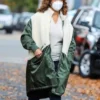 The Equalizer Robyn McCall Green and White Shearling Coat