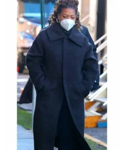 The Equalizer Robyn McCall Shirt Style Collar Black Coat