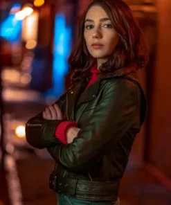 The Flash Natalie Dreyfuss Black Leather Jacket