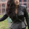 The Flash S02 Iris West Allen Black Leather Jacket