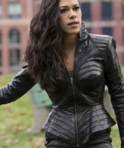 The Flash S02 Iris West Allen Black Leather Jacket