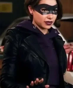 The Flash S05 Nora West Allen Black Leather Jacket