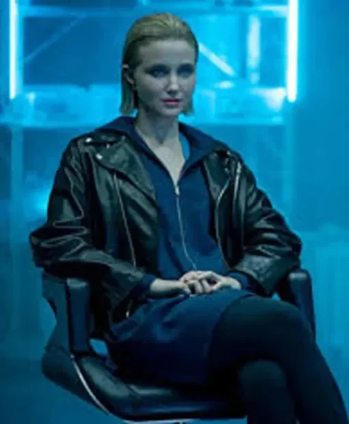 The Girlfriend Experience S03 Iris Black Leather Biker Jacket