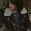 The Girls On The Bus 2024 Carla Gugino Maroon Jacket