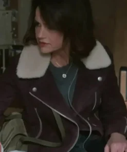 The Girls On The Bus 2024 Carla Gugino Maroon Jacket