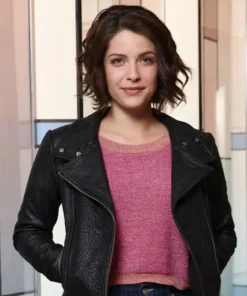 The Good Doctor Paige Spara Biker Leather Jacket