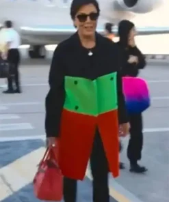The Kardashians S02 Kris Jenner Color-block Trench Coat