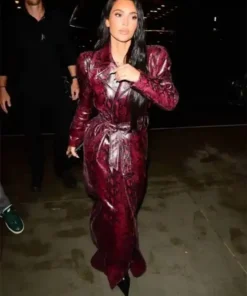 The Kardashians S05 Kim Kardashian Burgundy Trench Coat
