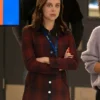 The Morning Show Bel Powley Red Wool Plaid Coat