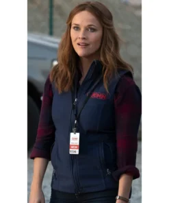 The Morning Show Reese Witherspoon Blue Poly Cotton Vest
