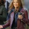 The Morning Show Reese Witherspoon Maroon Biker Jacket