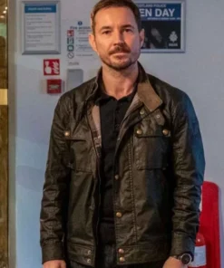 The Nest Martin Compston Black Leather Dual Closure Jacket