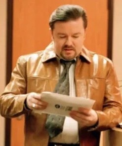 The Office David Brent Brown Leather Jacket