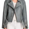 The Rookie S03 Mekia Cox Grey Biker Leather Jacket