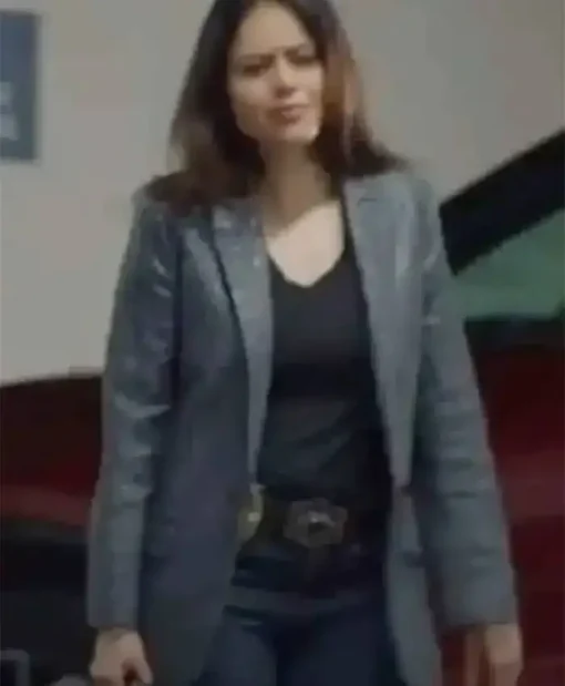 The Rookie S06 Alyssa Diaz Plaid Grey Blazer
