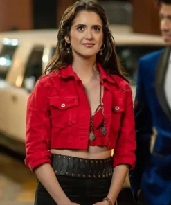 The Royal Treatment Isabella Izzy Cropped Red Jacket