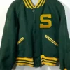 The Scholarship Green Letterman Varsity Jacket