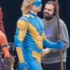 The Suicide Squad 2 Javelin Yellow and Blue Leather Costume Jacket