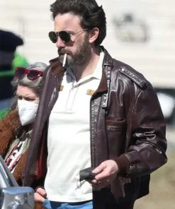 The Tender Bar Movie Ben Affleck Brown Leather Jacket