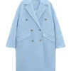 The Today Show 2023 Hoda Kotb Blue Wool Coat