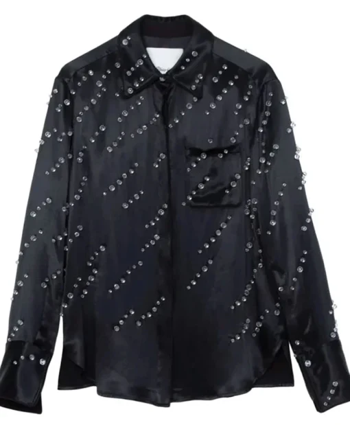 The Today Show Alanis Morissette Black Beaded Shirt