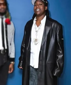 The Tonight Show Don Toliver Leather Trench Coat