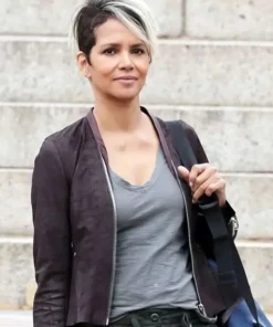 The Union 2024 Halle Berry Leather Brown Jacket