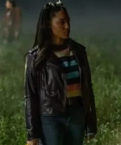 The Way Home Teen Monica Black Leather Jacket