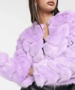 The Wilds Fatin Jadmani Purple Faux Fur Jacket