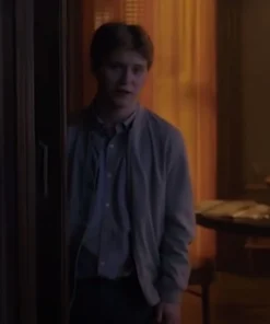 The Woman In The Window Ethan Russell Grey Fleece Bomber Jacket