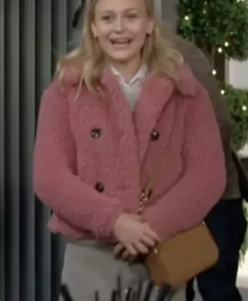 The Young and The Restless Alyvia Alyn Lind Pink Sherpa Jacket