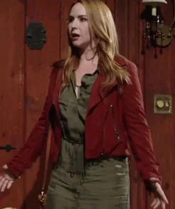 The Young and The Restless Camryn Grimes Brown Suede Jacket