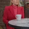The Young and The Restless Melody Thomas Scott Puffed Shoulder Red Blazer