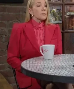The Young and The Restless Melody Thomas Scott Puffed Shoulder Red Blazer