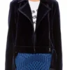 The Young and The Restless Mishael Morgan Navy Blue Velvet Jacket