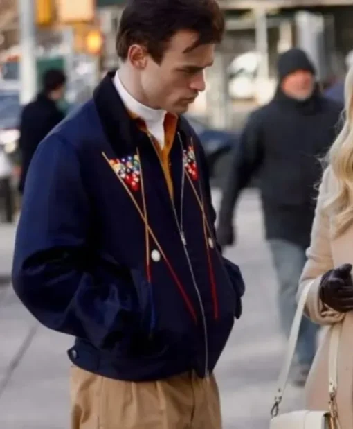 Thomas Doherty Gossip Girl S02 Billiards Printed Jacket
